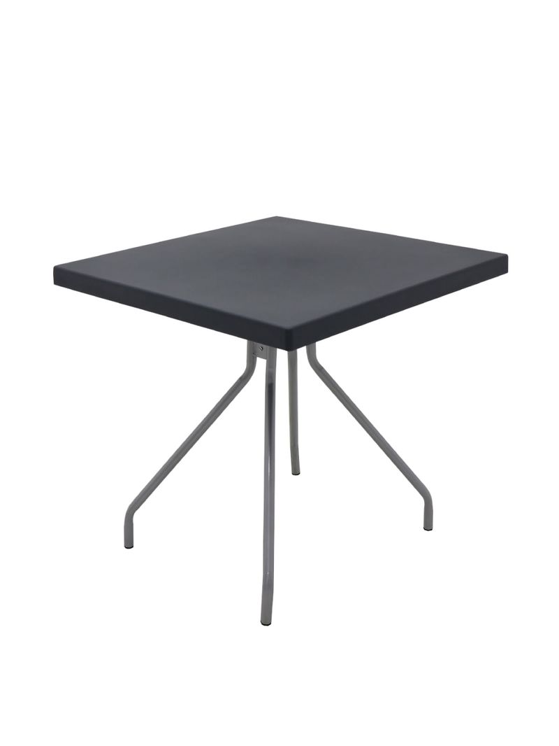 Mesa Quadrada Tramontina Zeta 79 cm em Polipropileno Grafite Pernas em Aço Carbono