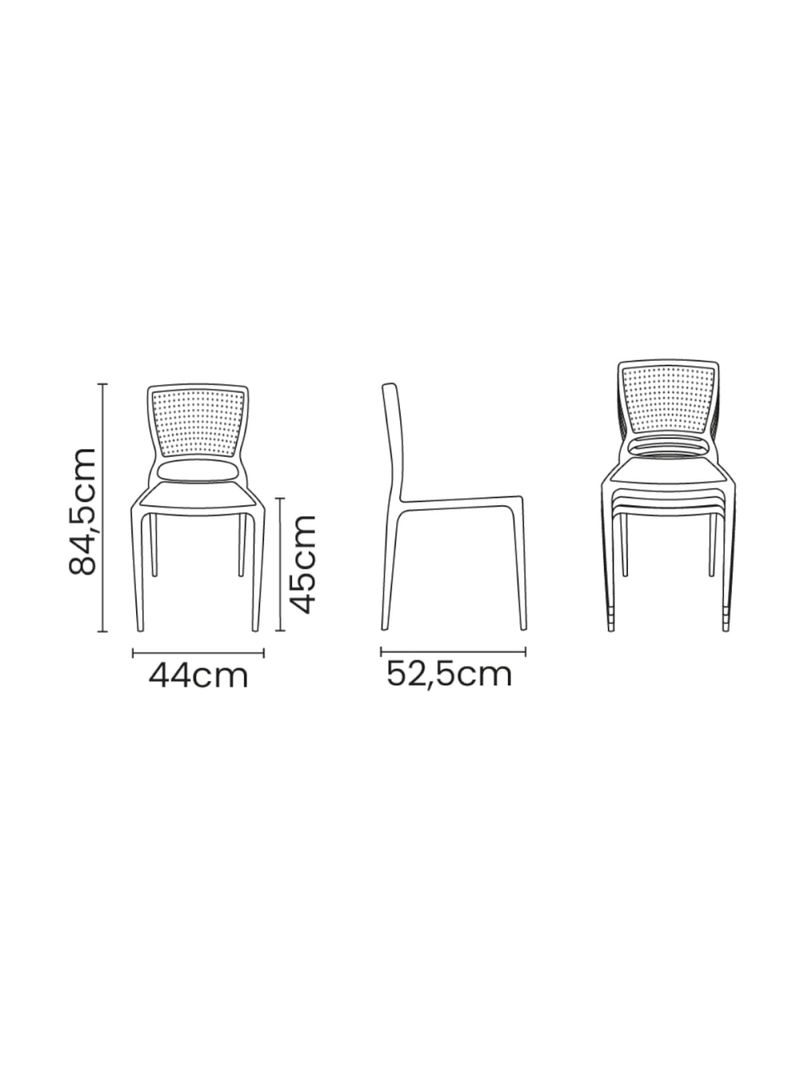 Cadeira Tramontina Safira em Polipropileno e Fibra de Vidro Preto