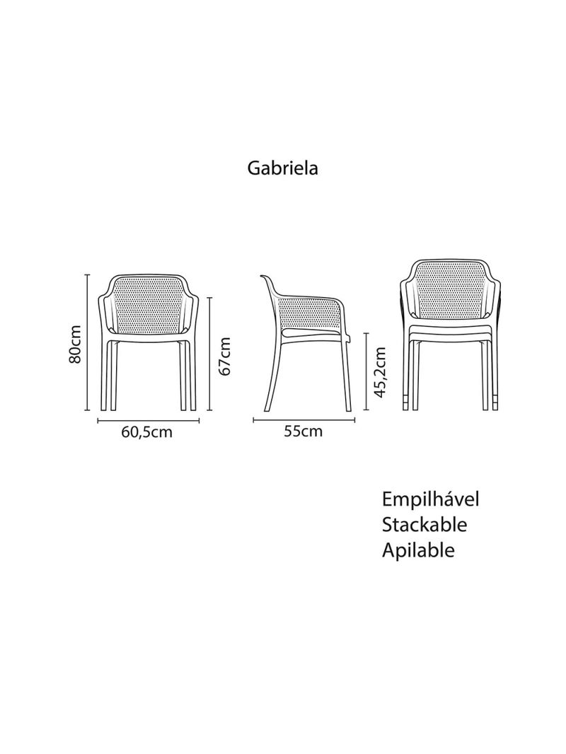 Cadeira Tramontina Gabriela Marrom em Polipropileno e Fibra de Vidro