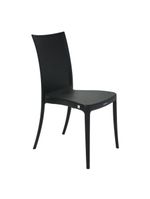 Cadeira Tramontina Laura Ratan Preta em Polipropileno e Fibra de Vidro