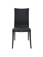 Cadeira Tramontina Laura Ratan Preta em Polipropileno e Fibra de Vidro