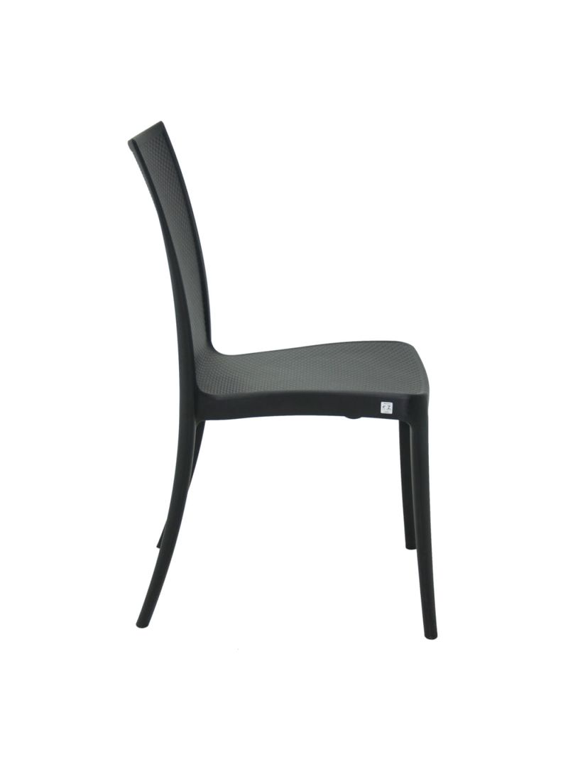 Cadeira Tramontina Laura Ratan Preta em Polipropileno e Fibra de Vidro