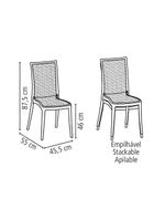 Cadeira Tramontina Laura Ratan Preta em Polipropileno e Fibra de Vidro