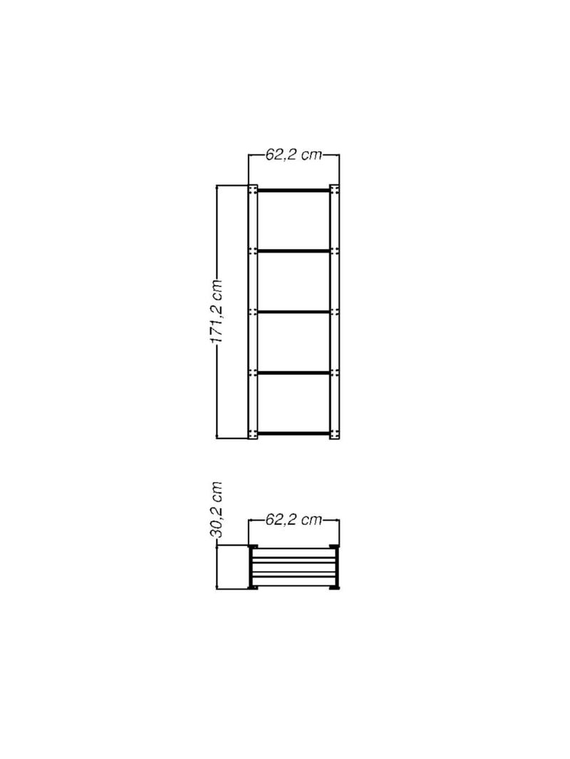 Estante para Livros com 6 Prateleiras Modulare Natural Tramontina 91620020