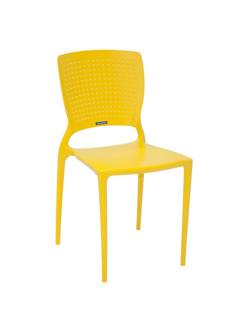 Cadeira Tramontina Safira Amarela em Polipropileno e Fibra de Vidro