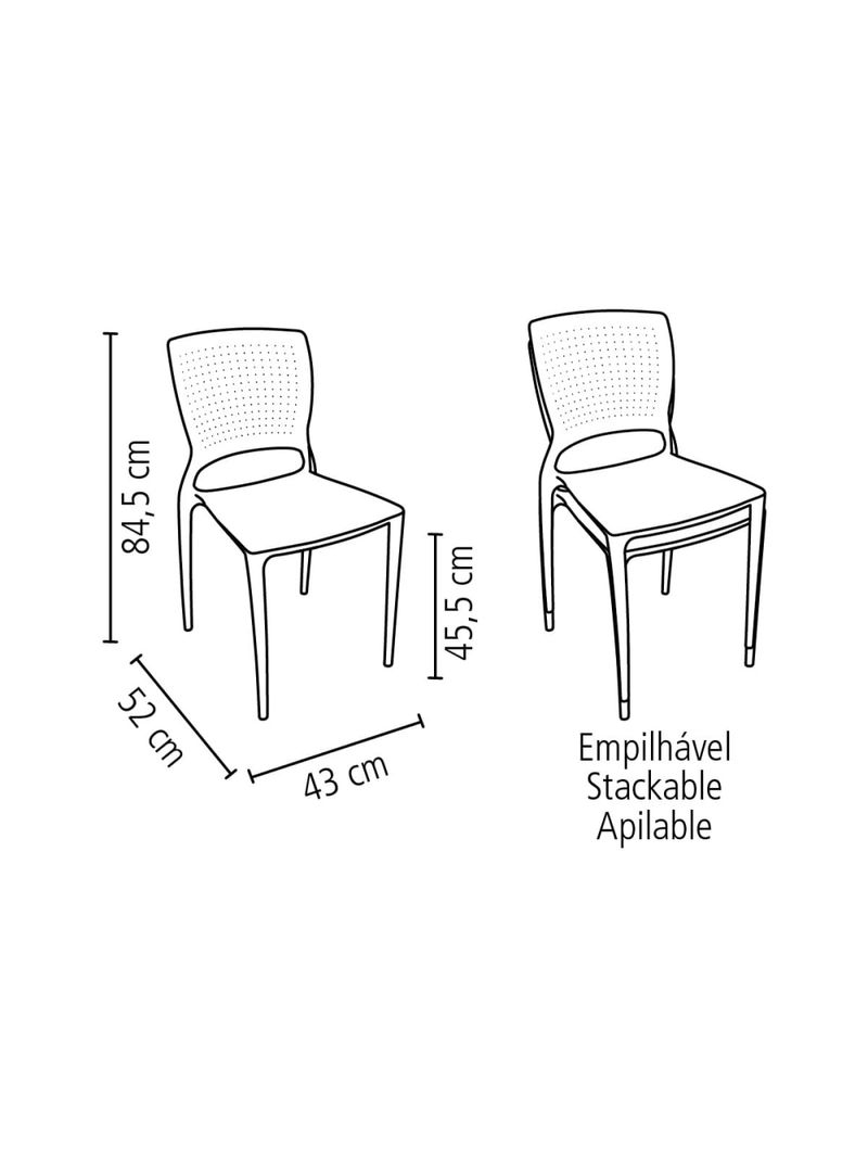 Cadeira Tramontina Safira Amarela em Polipropileno e Fibra de Vidro