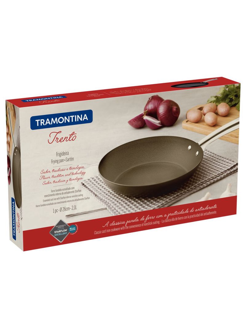 Frigideira Tramontina Trento em Ferro Fundido Esmaltado Antiaderente Starflon Excellent 26 cm 2,1 L