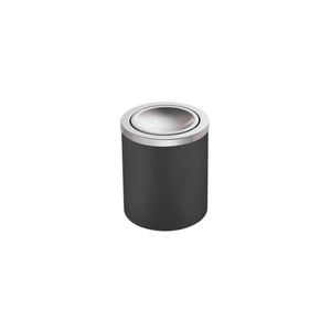 Lixeira Tramontina Útil Basculante em Aço Inox com Acabamento Scotch Brite e Corpo em Polipropileno Preto 5 L