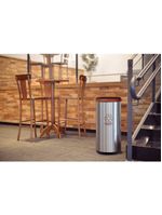 Lixeira Inox Tramontina Piemonte 40 Litros Scotch Brite e Tampa Basculante Marrom