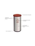 Lixeira Inox Tramontina Piemonte 40 Litros Scotch Brite e Tampa Basculante Marrom