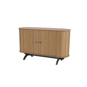 Balcão Buffet Curvo em MDF 2 Portas Freijó/Preto Fosco 130 cm TB289 Dalla Costa