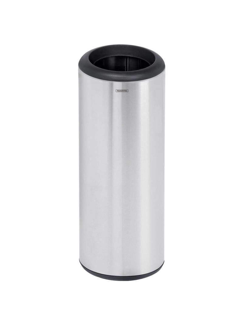 Lixeira Inox Tramontina Cápsula Scotch Brite e Aro e Base em Polipropileno 31 Litros