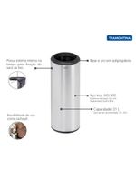 Lixeira Inox Tramontina Cápsula Scotch Brite e Aro e Base em Polipropileno 31 Litros