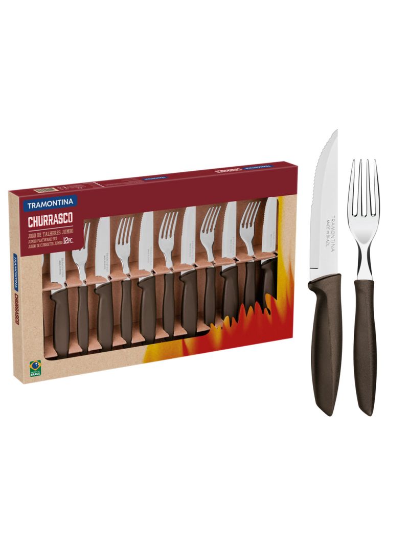 Jogo de Talheres para Churrasco Jumbo Tramontina Plenus 12 Peças