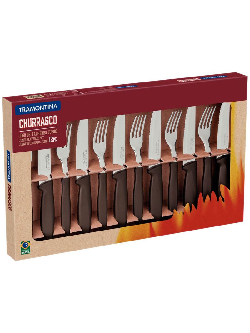 Jogo de Talheres para Churrasco Jumbo Tramontina Plenus 12 Peças