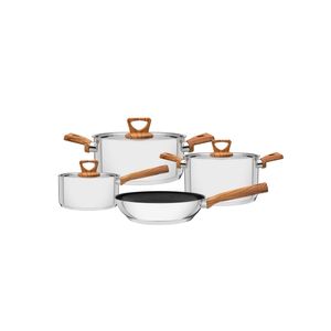 Jogo de Panelas Tramontina Brava Antiaderente 4 Peças em Aço Inox com Fundo Triplo