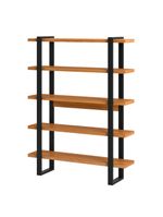 Estante para Livros 5 Prateleiras em MDF Freijó/Preto Fosco 135 x 29 x 175 cm F10 Dalla Costa