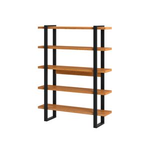 Estante para Livros 5 Prateleiras em MDF Freijó/Preto Fosco 135 x 29 x 175 cm F10 Dalla Costa