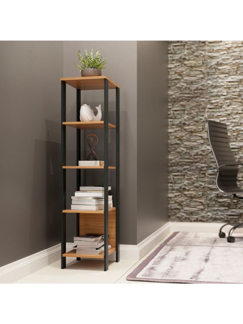 Estante 5 Prateleiras Industrial 33 x 44 x 135 cm F28 Dalla Costa Freijó/Preto