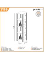Estante 5 Prateleiras Industrial 33 x 44 x 135 cm F28 Dalla Costa Freijó/Preto