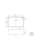 Cuba de Embutir Quadrum 70 U Tramontina 70 x 40 x 20 cm em Aço Inox Acetinado OUTLET