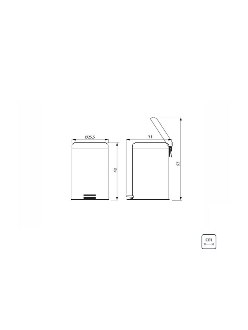 Lixeira com Pedal 12 Litros Tramontina Brasil Plus Aço Inox Acetinado