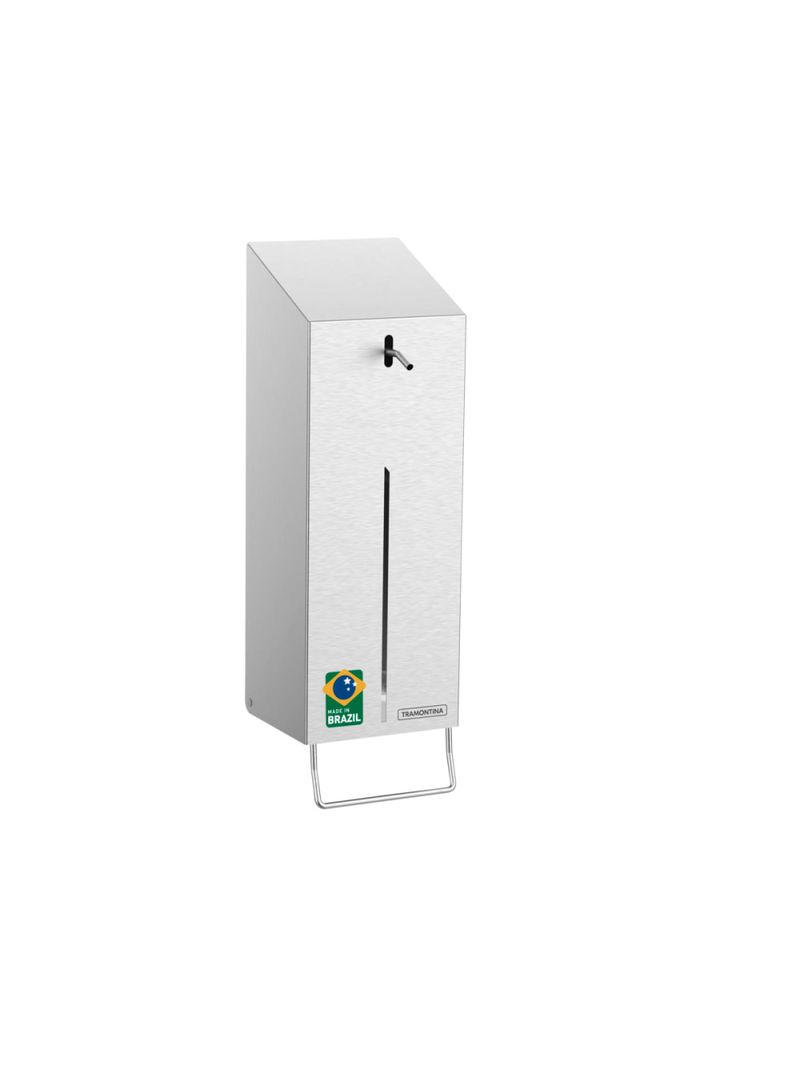 Dispenser para Sabão e Álcool Gel Tramontina em Aço Inox Scotch Brite e Recipiente em PET 1 Litro