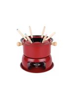 Conjunto Panela De Fondue Com Garfos 11 Pçs Vermelha