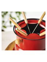 Conjunto Panela De Fondue Com Garfos 11 Pçs Vermelha