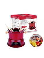 Conjunto Panela De Fondue Com Garfos 11 Pçs Vermelha