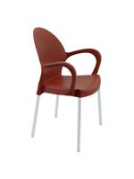 Cadeira Tramontina Grace Empilhável Terracota em Polipropileno Pés Alumínio