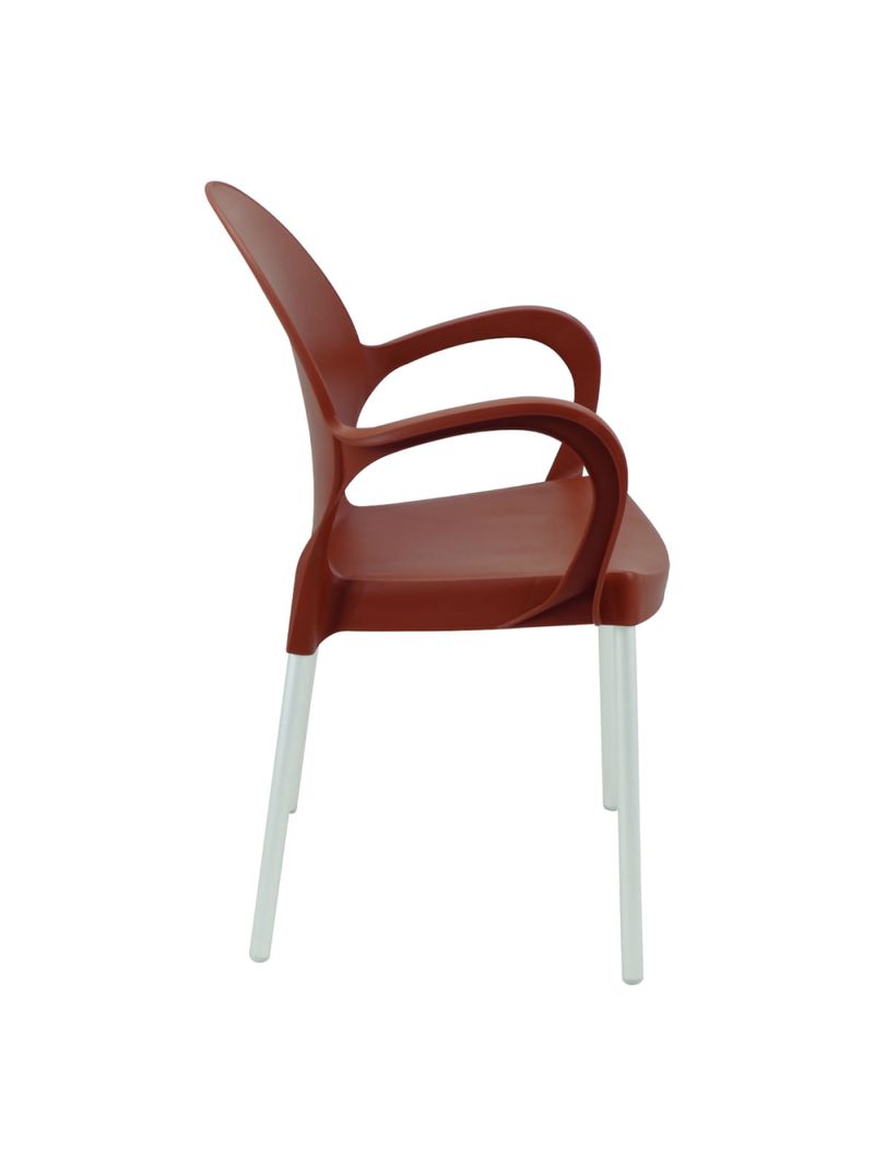 Cadeira Tramontina Grace Empilhável Terracota em Polipropileno Pés Alumínio