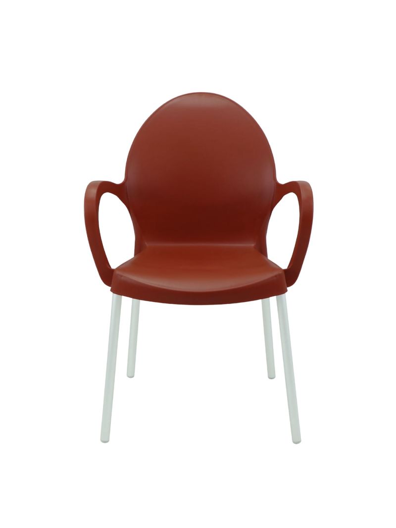 Cadeira Tramontina Grace Empilhável Terracota em Polipropileno Pés Alumínio