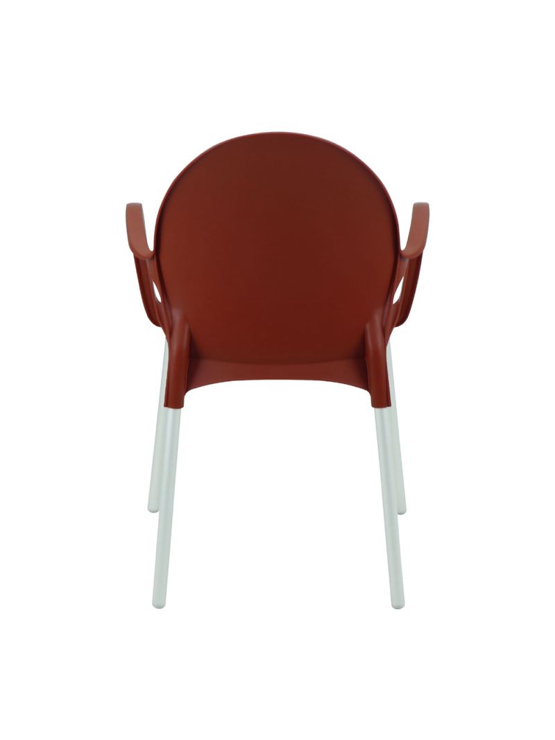 Cadeira Tramontina Grace Empilhável Terracota em Polipropileno Pés Alumínio