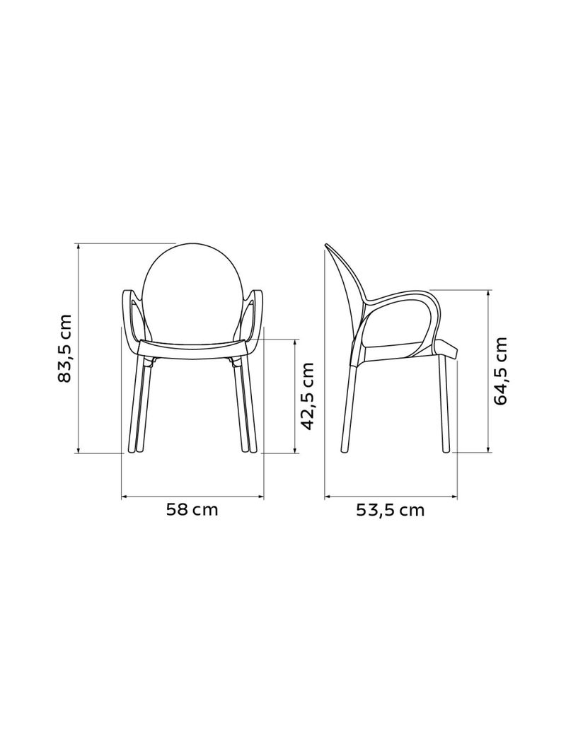 Cadeira Tramontina Grace Empilhável Terracota em Polipropileno Pés Alumínio