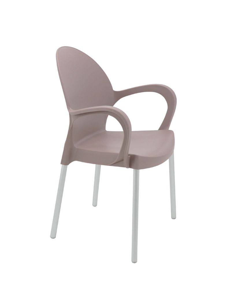 Cadeira Tramontina Grace Empilhável Camurça em Polipropileno Pés Alumínio