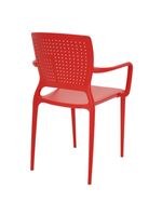 Cadeira Tramontina Safira em Polipropileno e Fibra de Vidro Vermelho com Braços