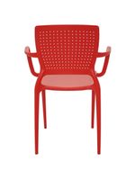 Cadeira Tramontina Safira em Polipropileno e Fibra de Vidro Vermelho com Braços