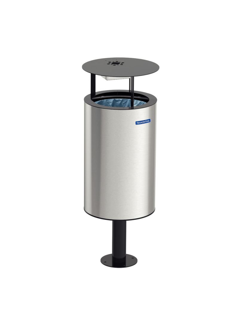 Lixeira Tramontina Messina 65 Litros em Aço Inox Acetinado