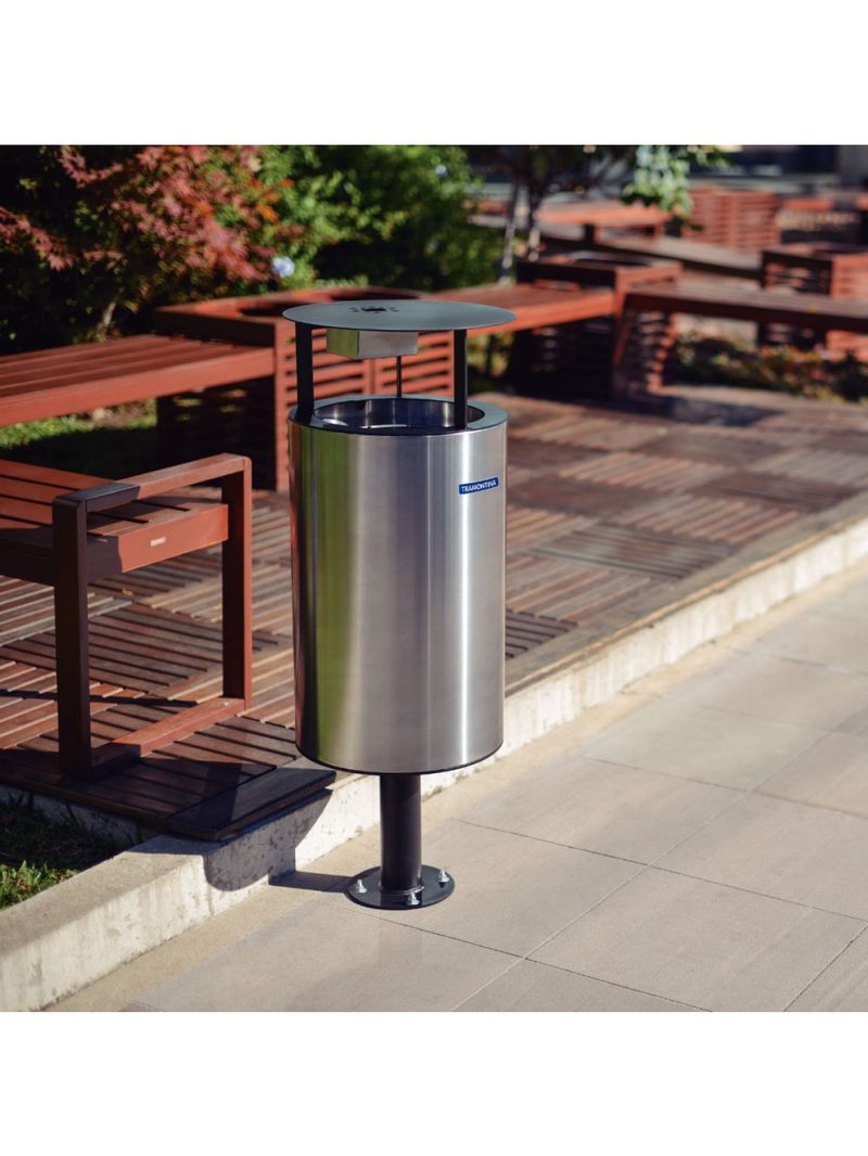 Lixeira Tramontina Messina 65 Litros em Aço Inox Acetinado