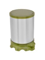 Lixeira Inox Tramontina Sofie Inox Acetinado e Detalhes em Plástico Translúcido Verde com Pedal 5 L