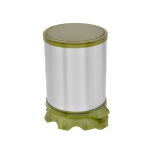 Lixeira Inox Tramontina Sofie Inox Acetinado e Detalhes em Plástico Translúcido Verde com Pedal 5 L