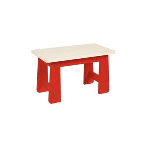 Banco Infantil Ludo Tramontina em Madeira Maciça 50x30x32 cm Vermelho Branco