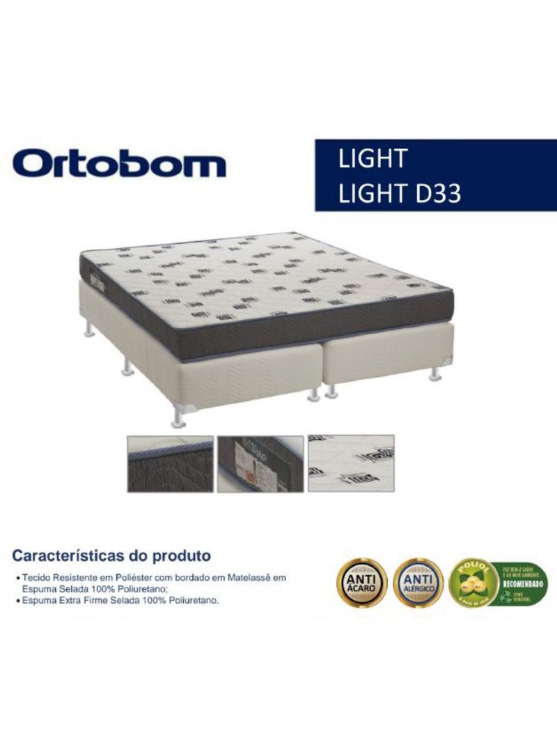 Colchão de Viúva Espuma Ligth D33 20 x 1,28 x 1,88 Ortobom