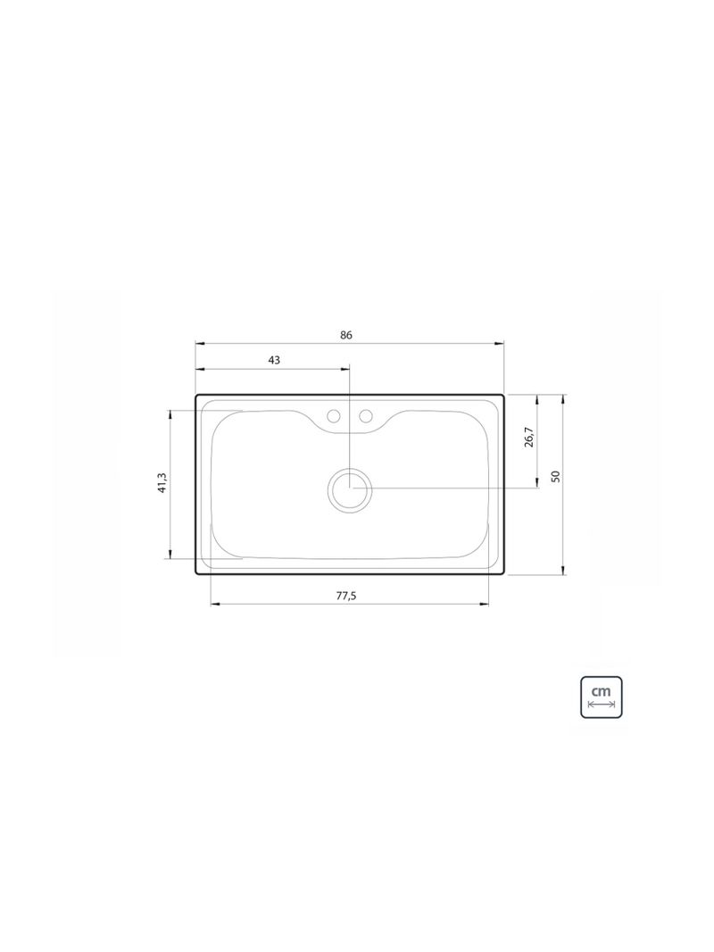 Cuba de Sobrepor Tramontina Morgana Maxi 86x50 cm em Aço Inox Acetinado com Válvula OUTLET 94900476
