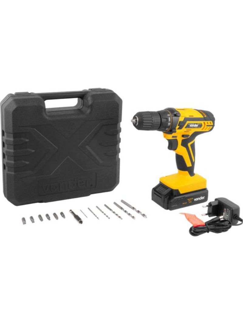 Furadeira e Parafusadeira à Bateria 12V BIVOLT PFV 012 com Kit de Brocas e Bits VONDER