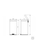 Lixeira com Pedal Tramontina Brasil Plus 30 Litros em Aço Inox Acetinado