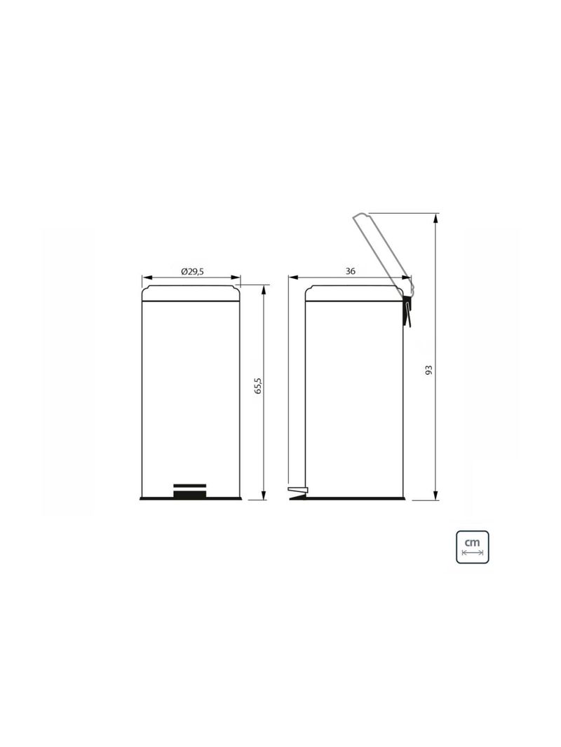 Lixeira com Pedal Tramontina Brasil Plus 30 Litros em Aço Inox Acetinado