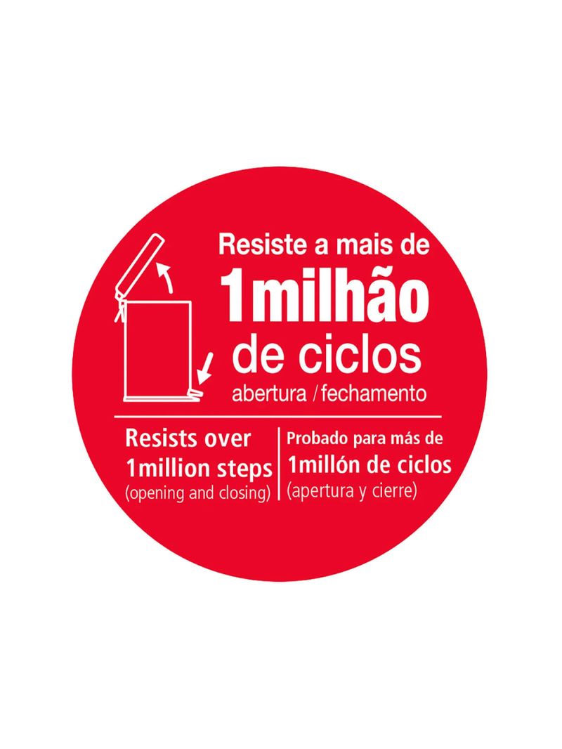 Lixeira com Pedal Tramontina Brasil Plus 30 Litros em Aço Inox Acetinado