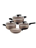 Jogo de Panelas Tramontina Milazzo 4 Peças em Alumínio Antiaderente Starflon Max Amêndoa